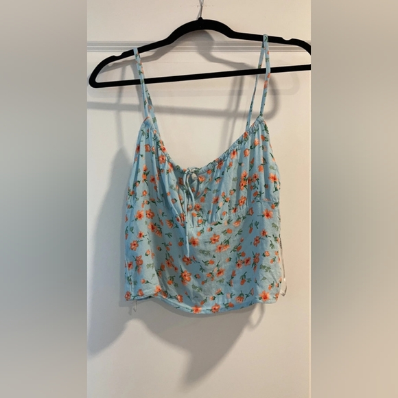 Primark light blue floral tank top - Picture 1 of 3